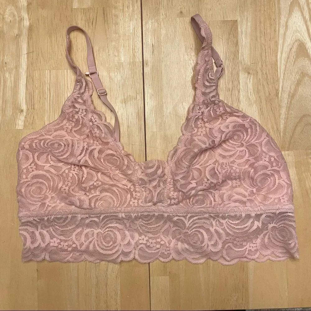 Flirtitude Pink Floral Lace Bralette Size XL